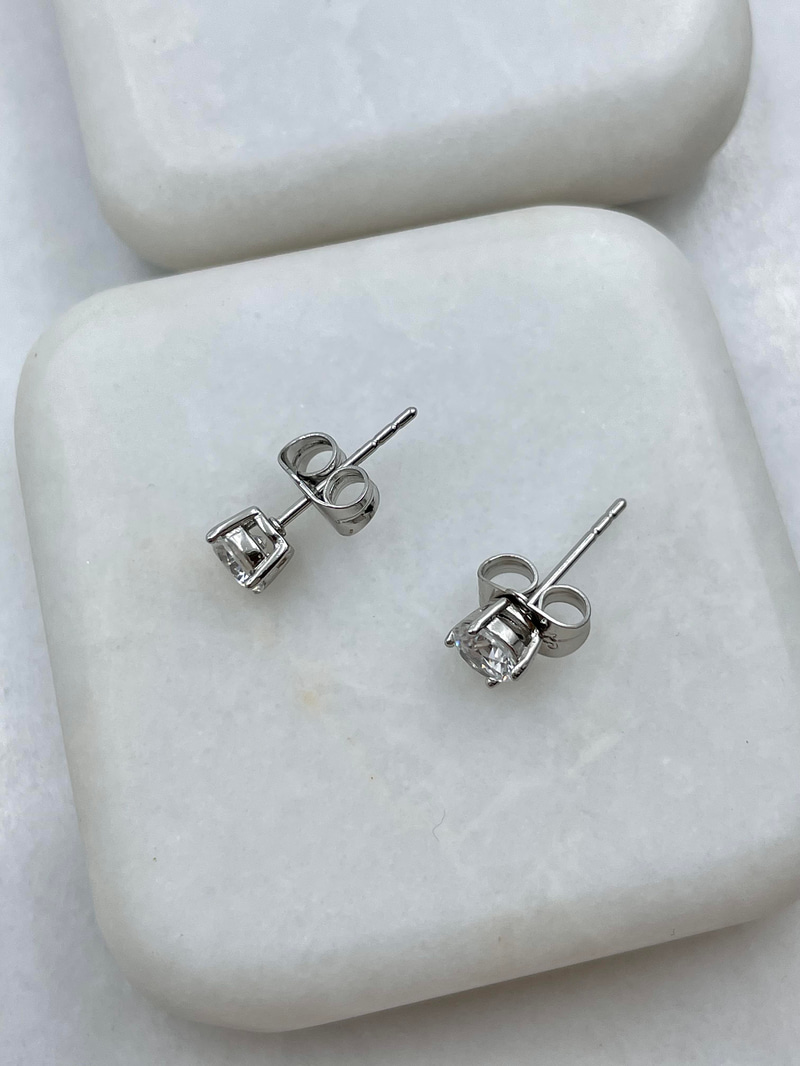 Özel Seri Kristal Taşlı Küpe 0.4 mm Gümüş