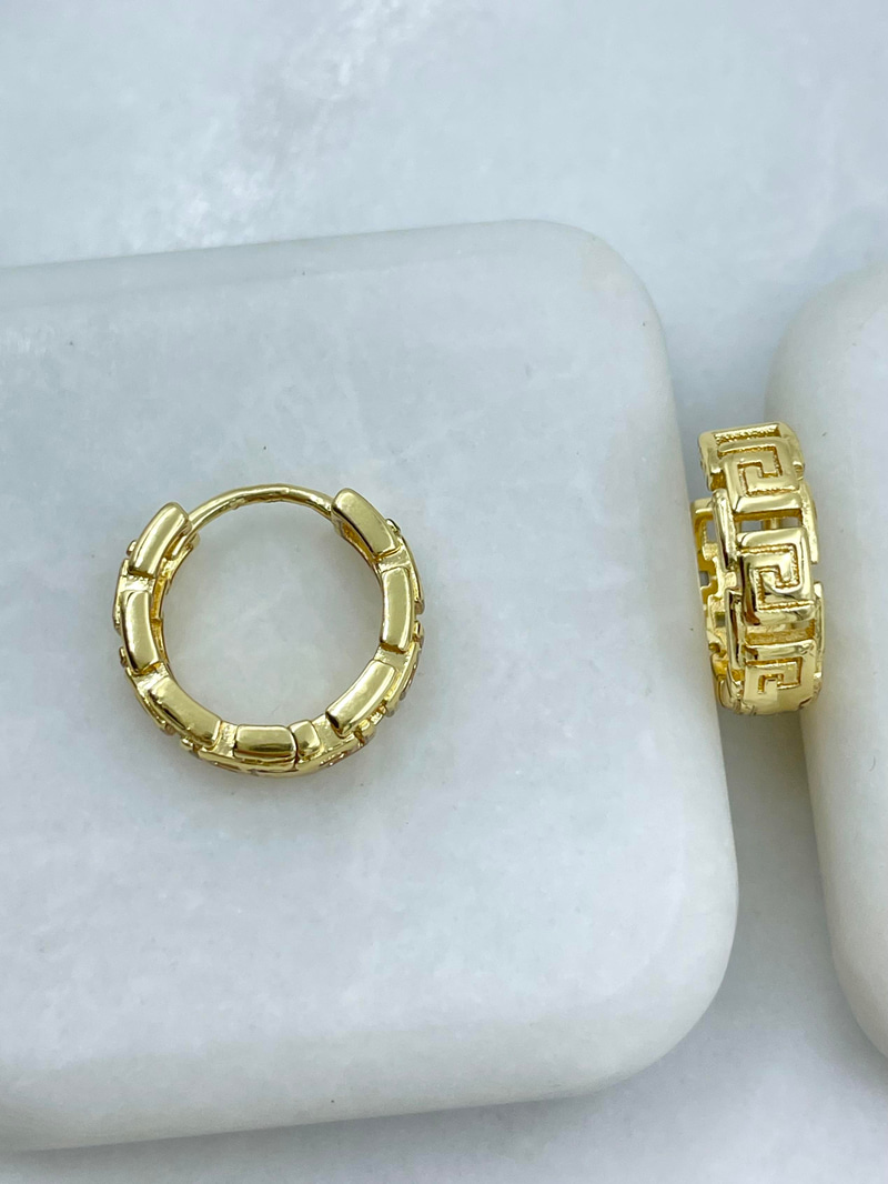 Altın Kaplama Etnik Model Halka Küpe Gold