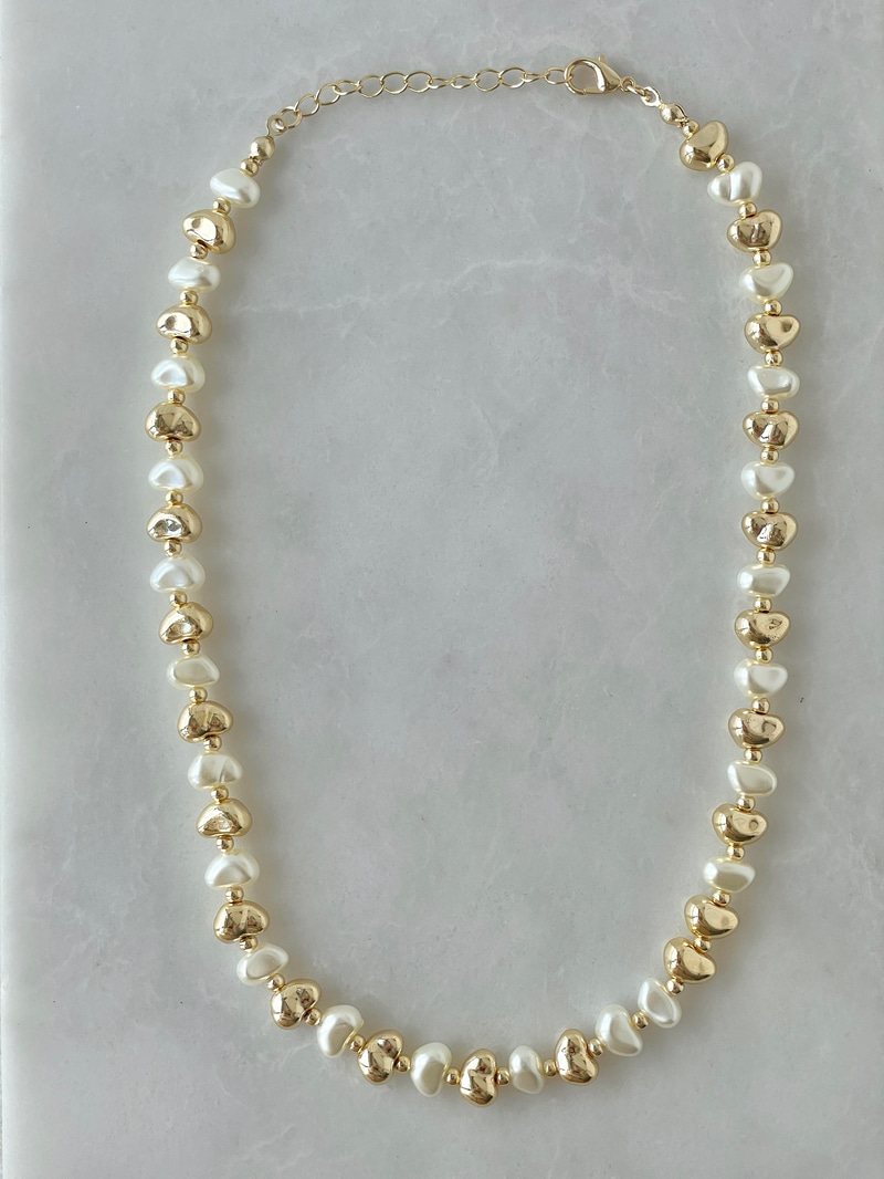 İnci ve Gold Kolye