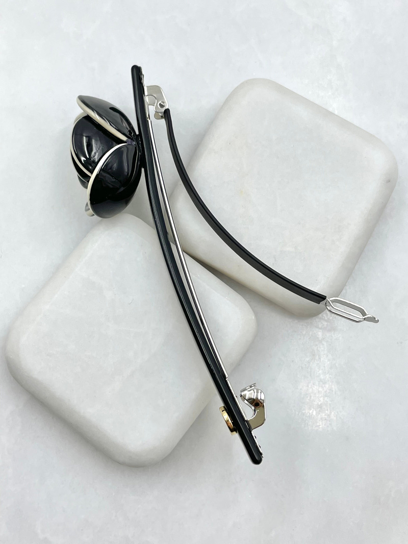 Gül Model Kemik Otomatik Toka Siyah