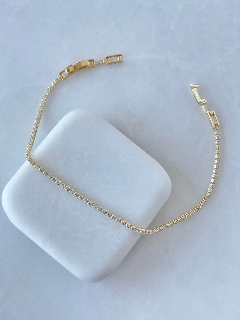 Altın Kaplama Minimal Su Yolu Bileklik Gold