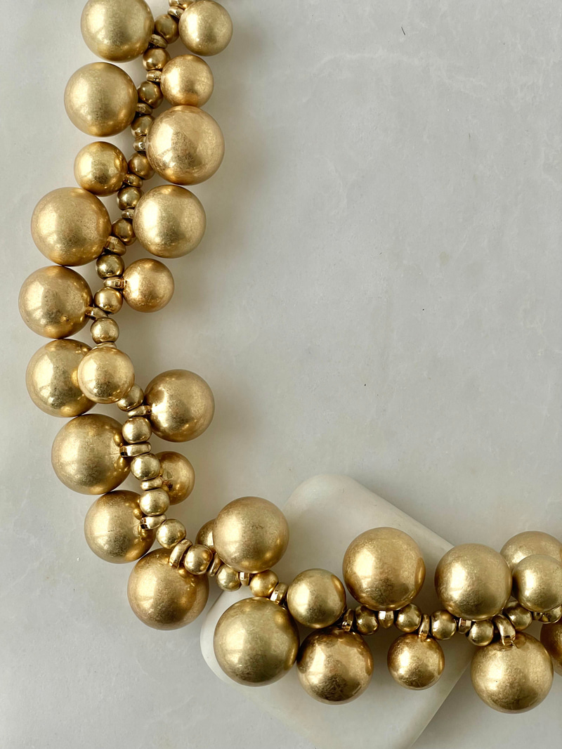 Çoklu Mat Topçuk Kolye Gold