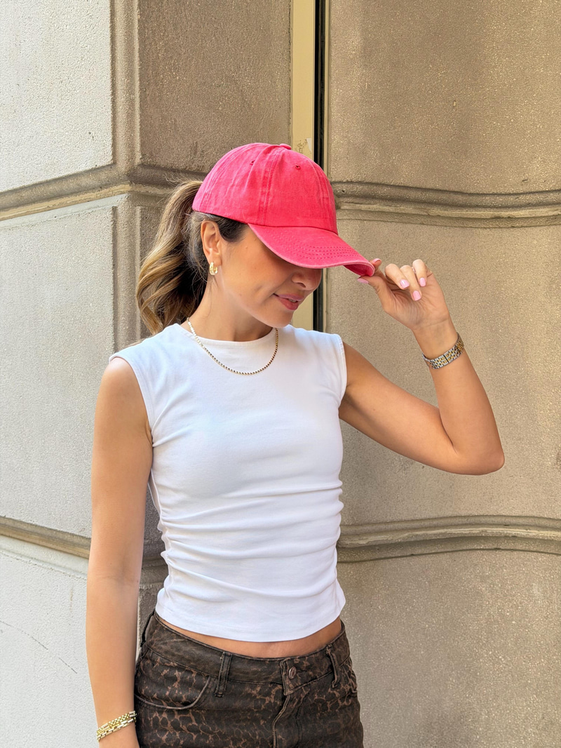 Yıkamalı Kep Şapka Pembe
