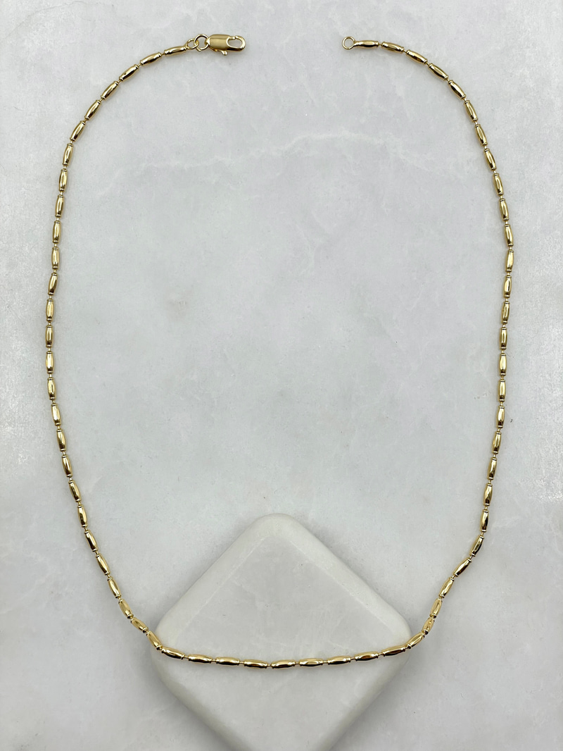 Işıltılı Boru Zincir Kolye 45 cm Gold