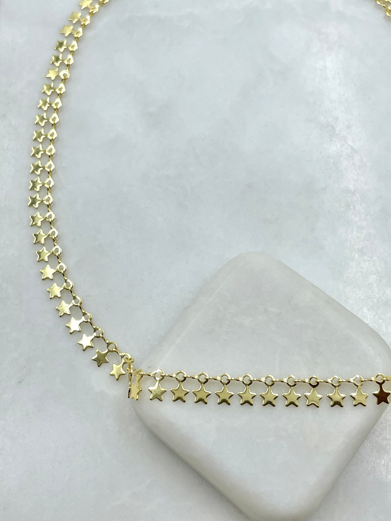 Yıldız Sallantılı Kolye Gold