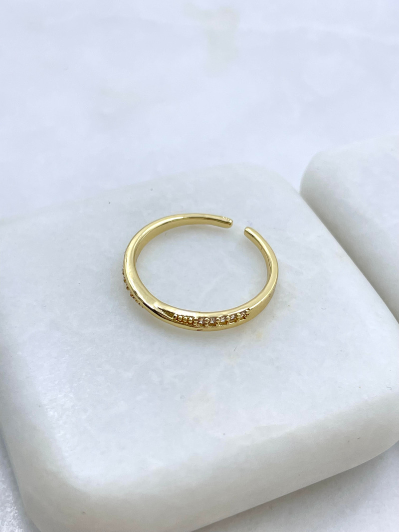 Altın Kaplama Minimal Çapraz Yüzük Gold
