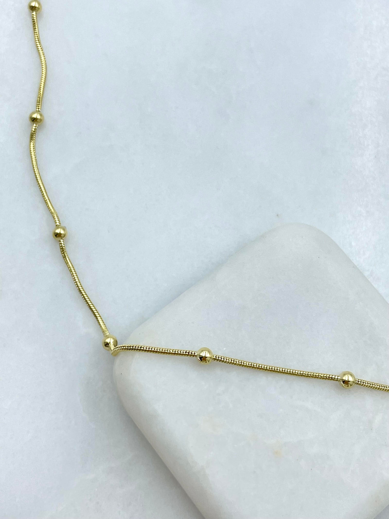 Özel Seri Minimal Topçuk Kolye 60 cm Gold