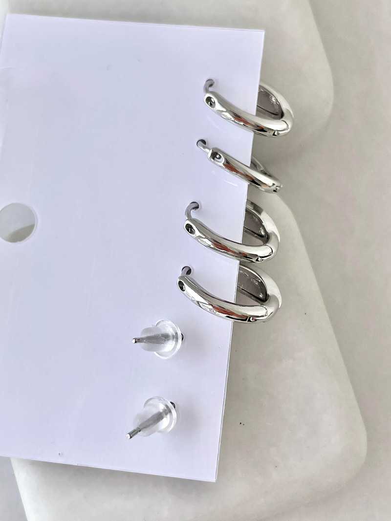 Altın Kaplama Altılı Gömme Taşlı Halka Küpe Gümüş