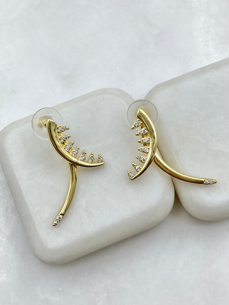 Çoklu Kullanım Tasarım Oval Küpe Gold