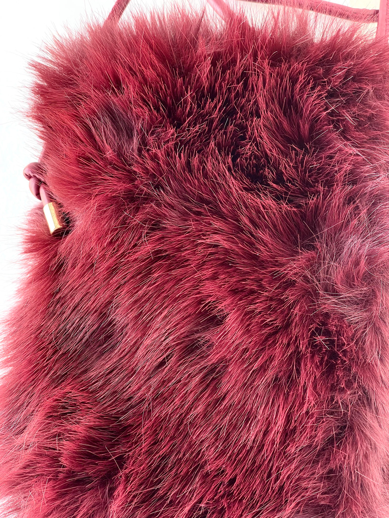 Mini Peluş Çanta Bordo
