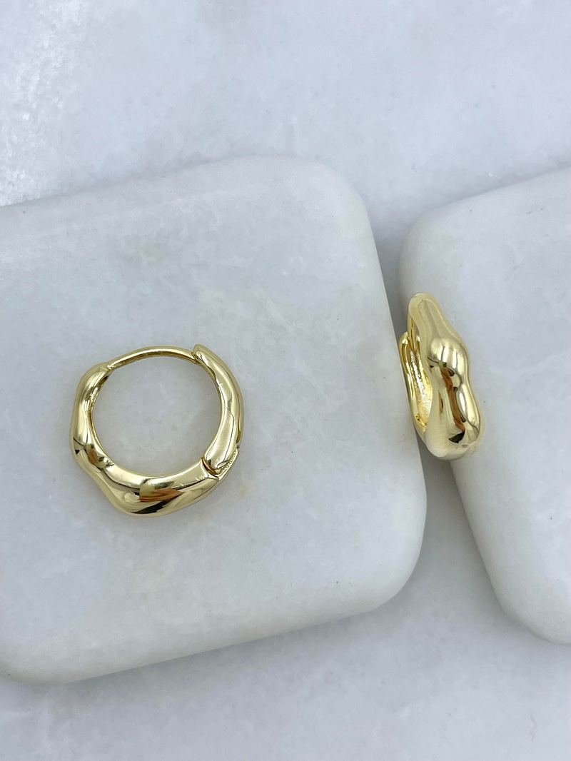 Özel Seri Kemik Model Halka Küpe Gold