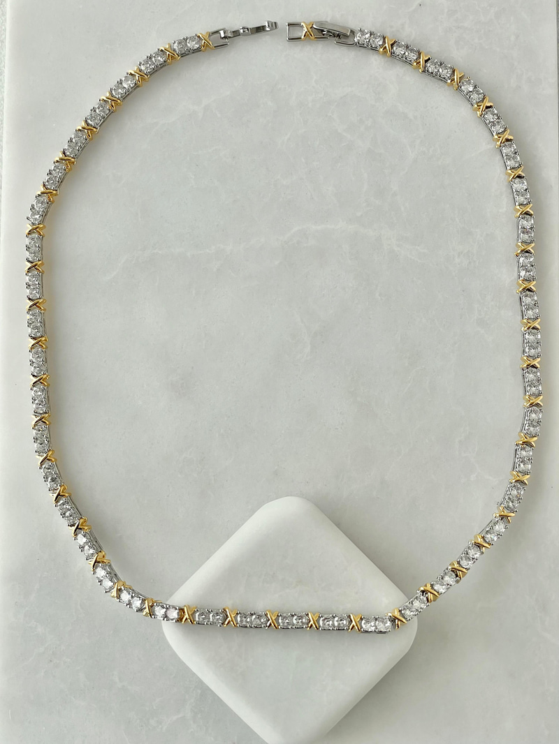Altın Kaplama Gold X Detaylı Su Yolu Kolye