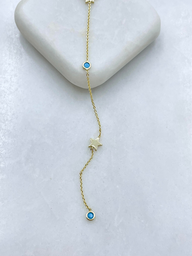 Altın Kaplama Minimal Yıldız Y Model Kolye Gold