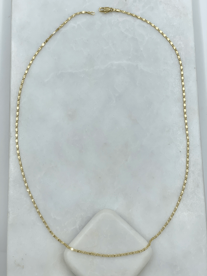 Özel Seri Minimal Lazer Kesim Zincir Kolye 55 cm Gold
