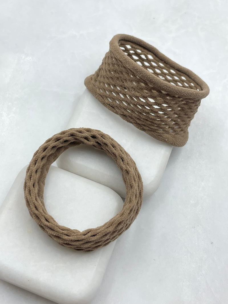 File İkili Scrunchie Toka Vizon