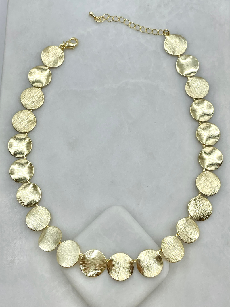 Altın Kaplama Vintage Plaka Kolye Gold