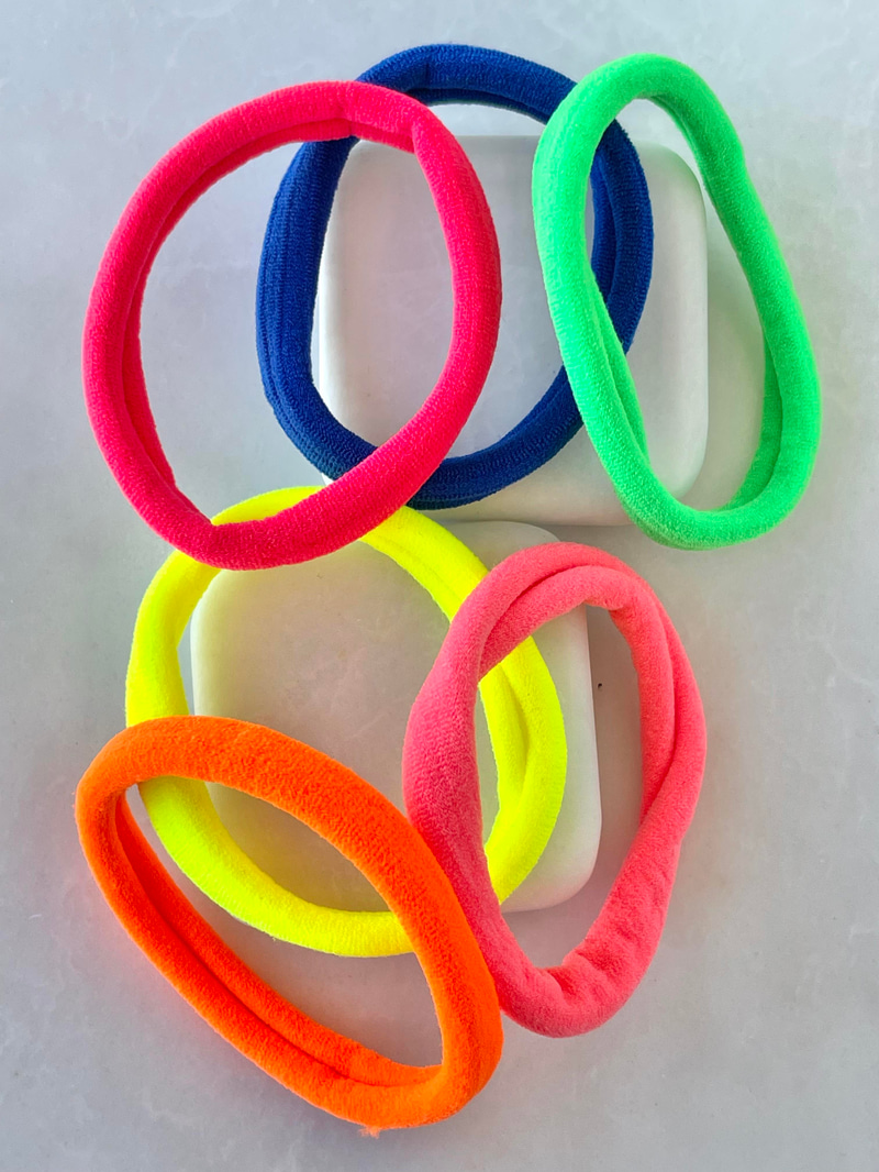 Altılı Lastik Toka Neon Renkli