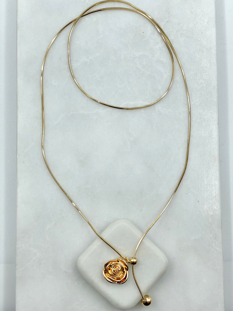 Küçük Gül Model Asansörlü Kolye Gold