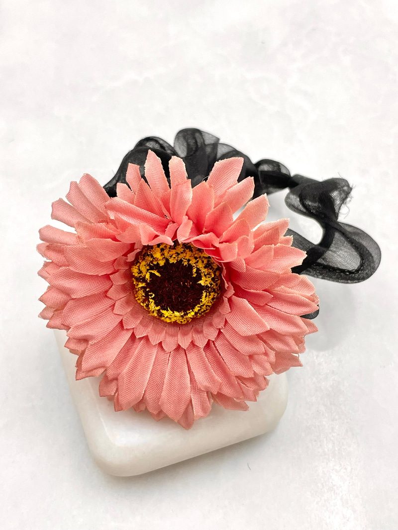 Kasımpatı Scrunchie Toka Gül kurusu