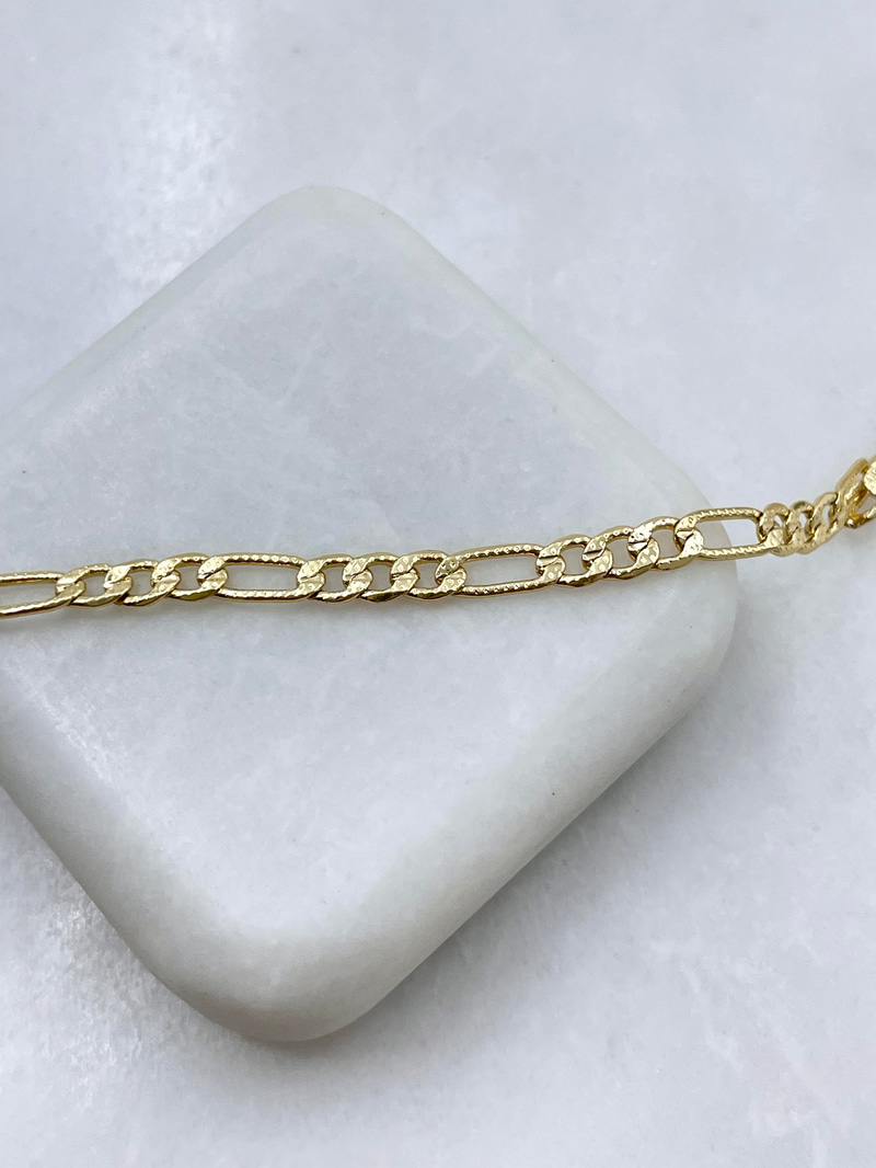 Altın Kaplama İşlemeli Basic Zincir Kolye 60 cm Gold