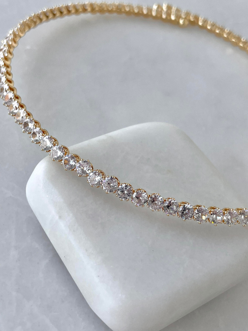 Çelik Su Yolu Choker Esnek Kolye Gold