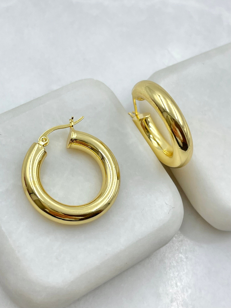 Boru Halka Küpe Gold