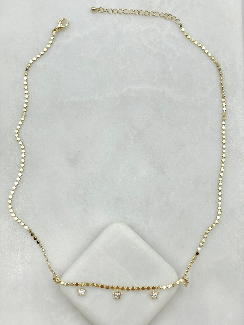 Altın Kaplama Yıldız Sallantılı Arpa Kolye Gold