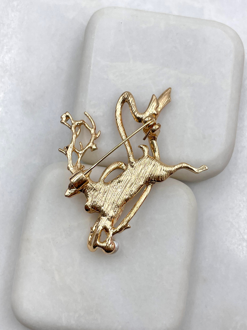 Ren Geyiği Broş Gold