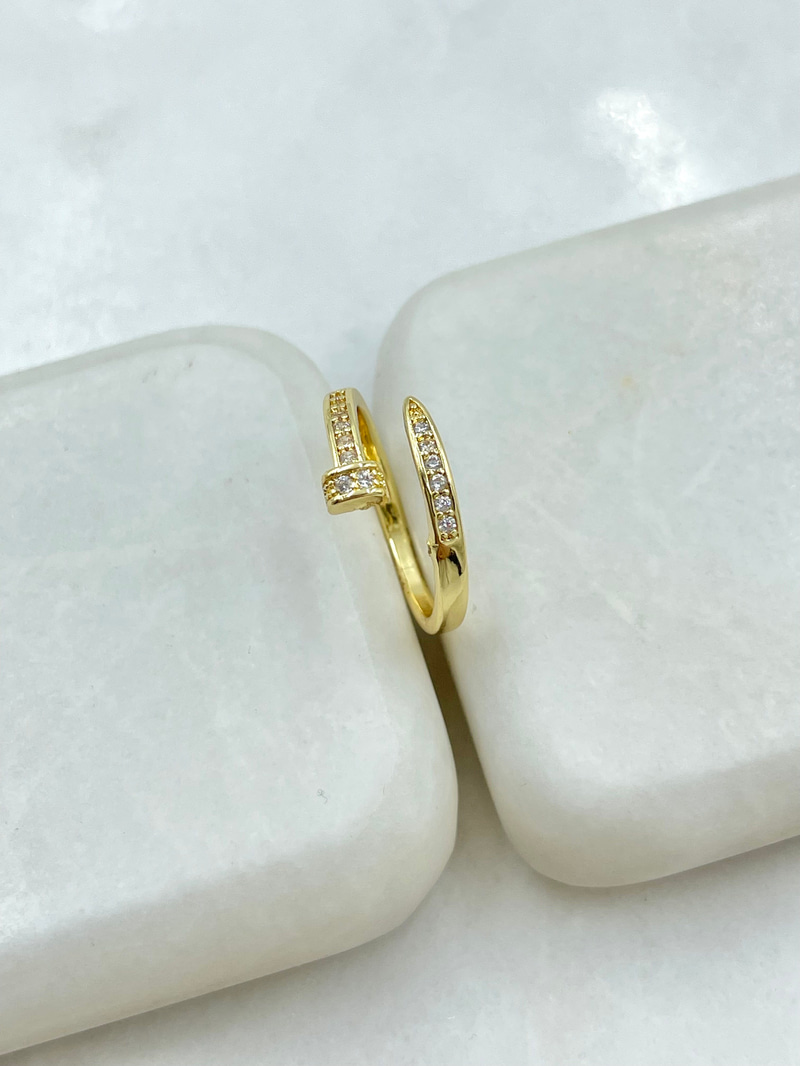 Altın Kaplama Çivi Model Yüzük Gold
