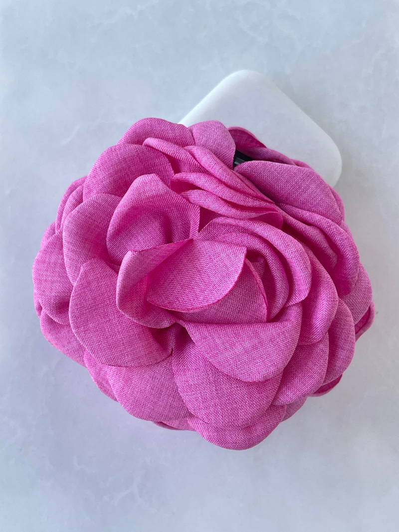 Kumaş Gül Mandal Toka Pembe