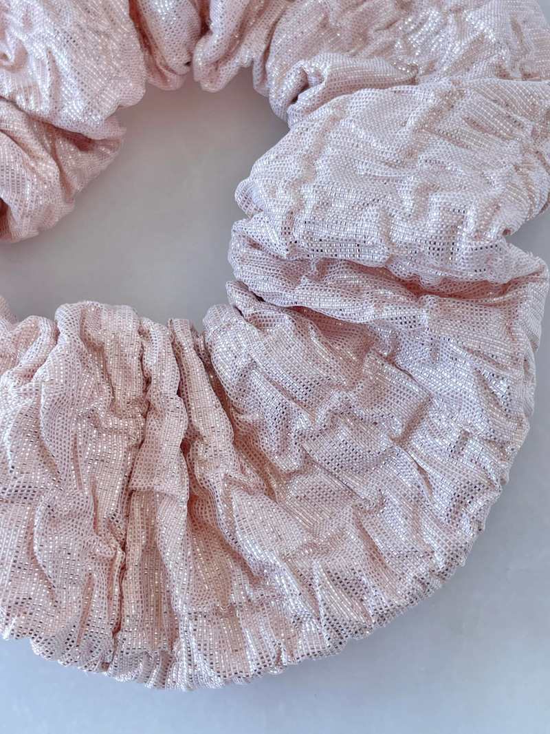 Işıltılı Pofuduk Lastik Toka Toz Pembe