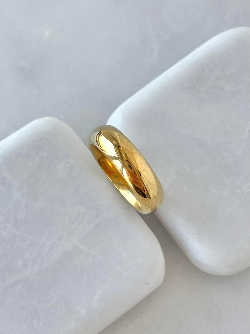 Çelik Alyans Yüzük Gold