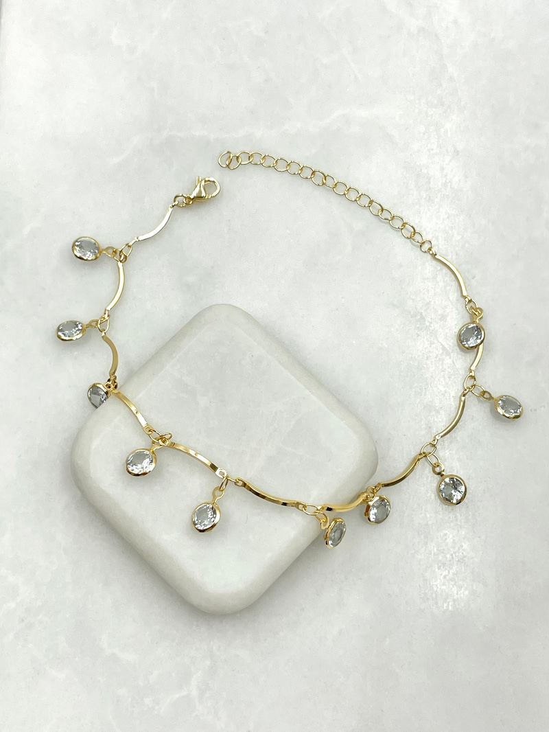 Kristal Sallantılı Halhal Gold