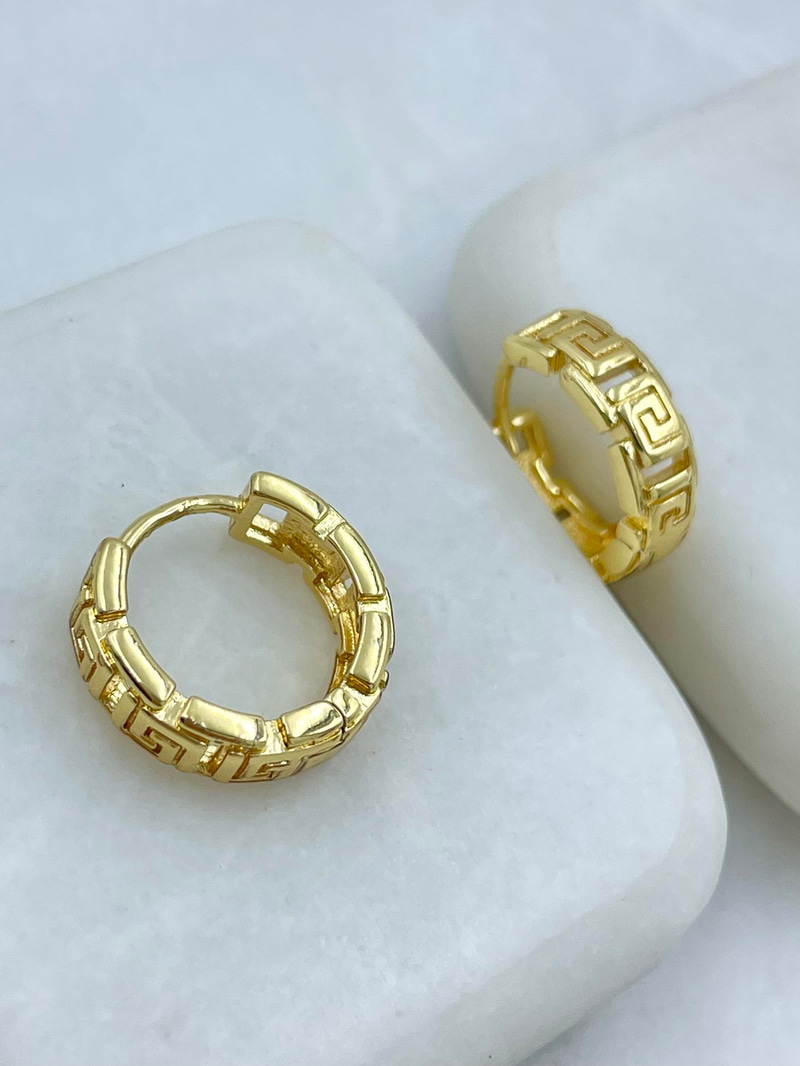 Altın Kaplama Etnik Model Halka Küpe Gold