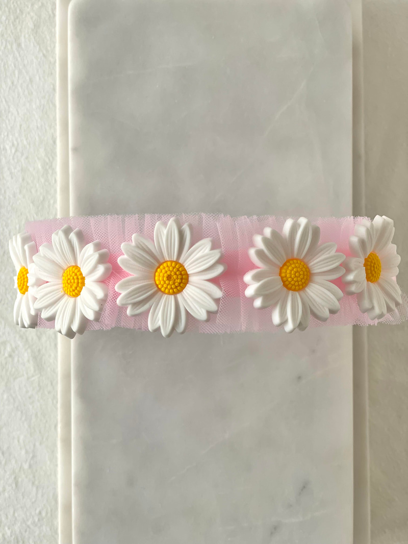 Yumuşak Papatyalı Taç Pembe