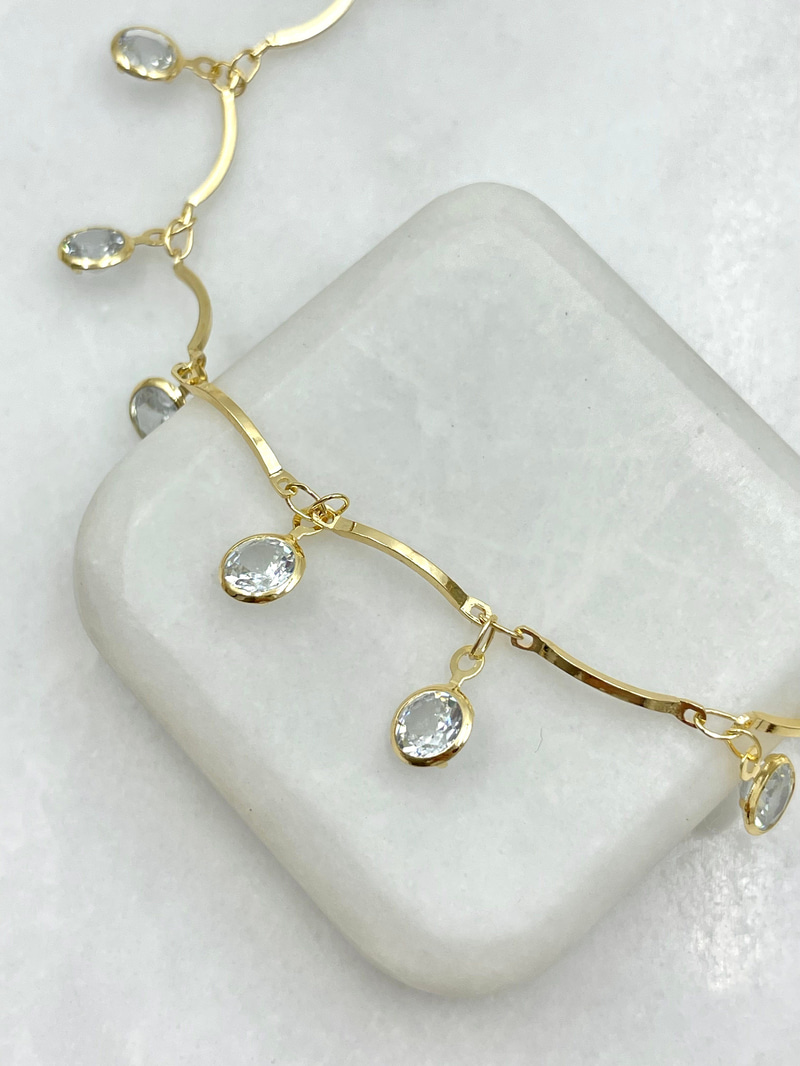 Kristal Sallantılı Halhal Gold