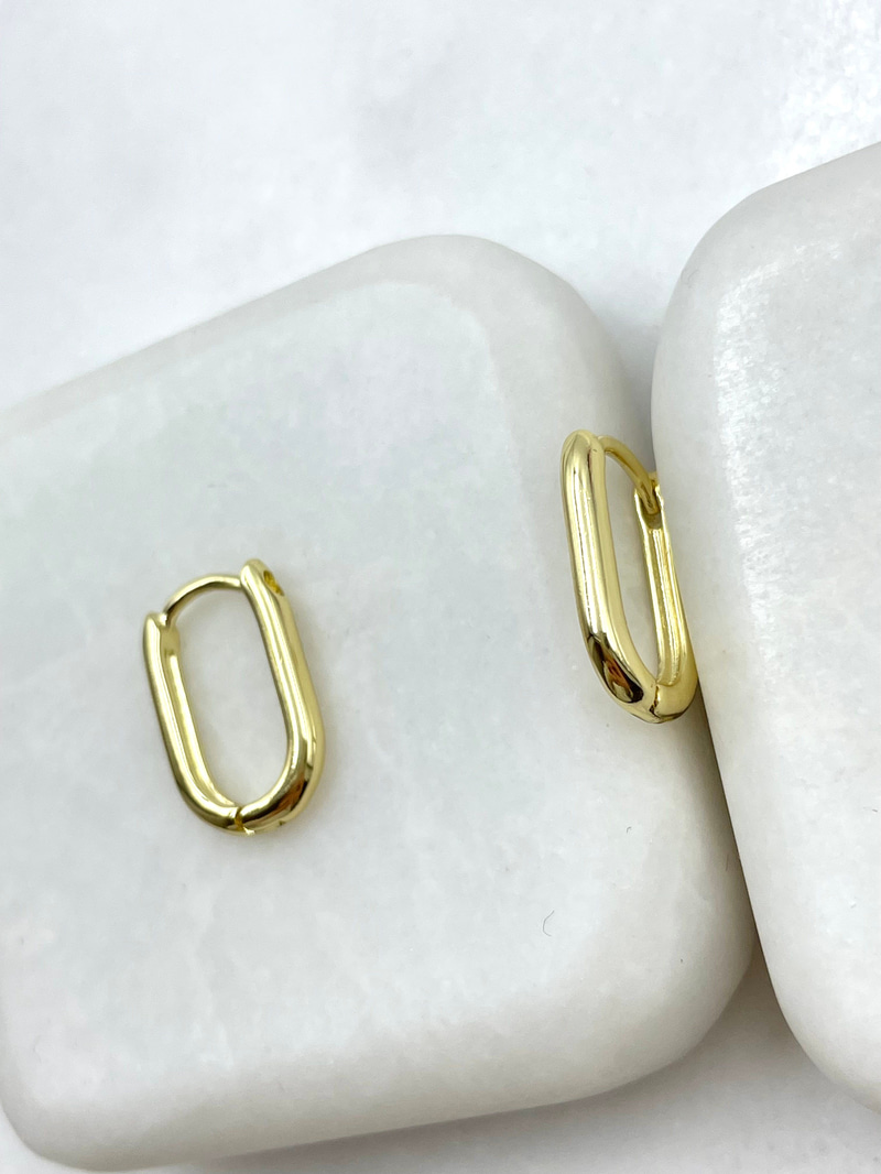 Özel Seri İnce Dikdörtgen Küpe 1,5 cm Gold