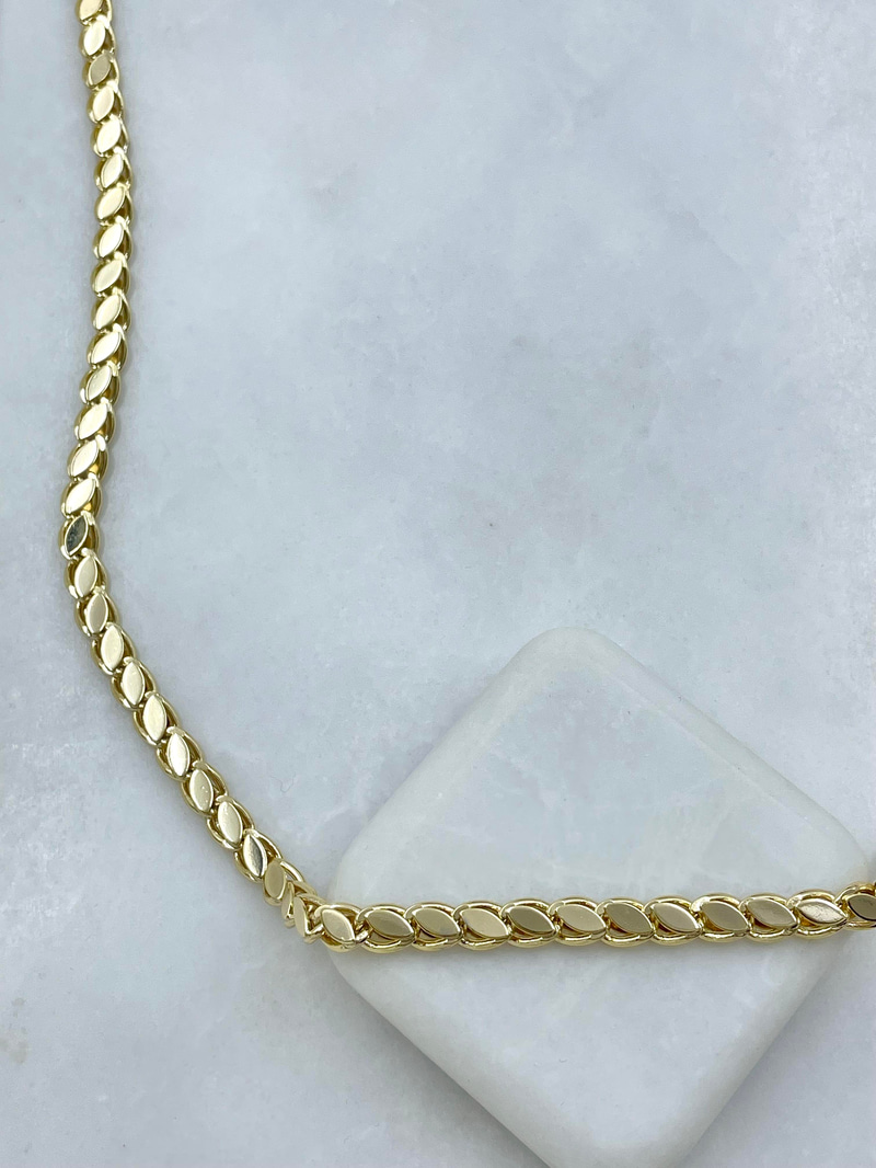 Özel Seri Arpa Zincir Kolye 60 cm Gold