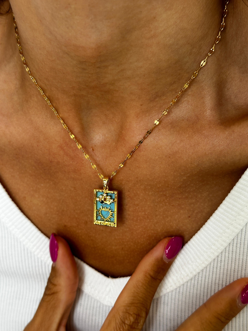 Çelik The Empress Tarot Kartı Kolye