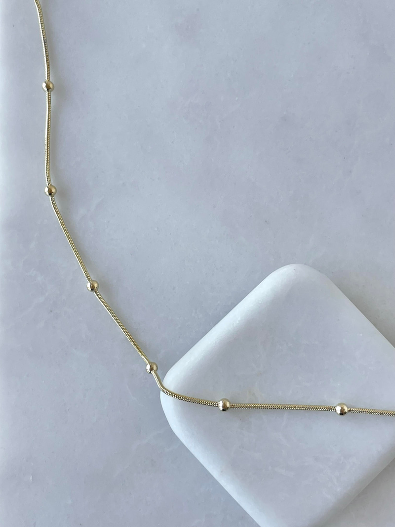 Özel Seri Topçuk Model Minimal Zincir Kolye 60 cm Gold