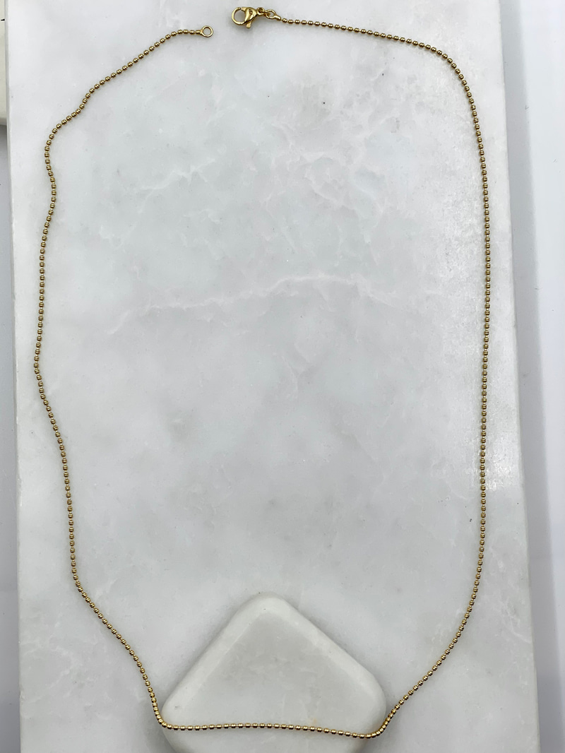 Özel Seri Minimal Topçuk Zincir Kolye 60 cm Gold