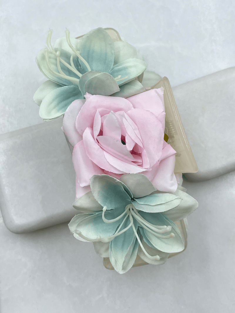 Gül ve Çiçek Model Mandal Toka Toz Pembe