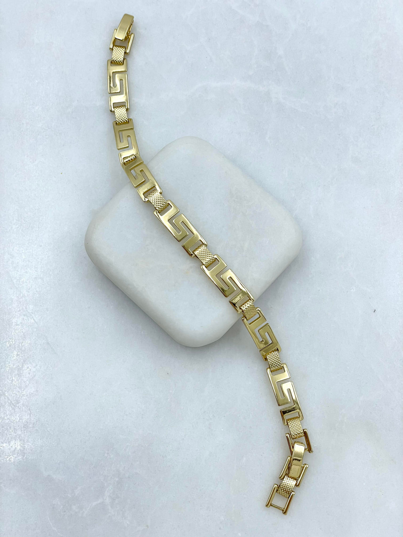 Özel Seri S Model Ezme Plaka Bileklik Gold