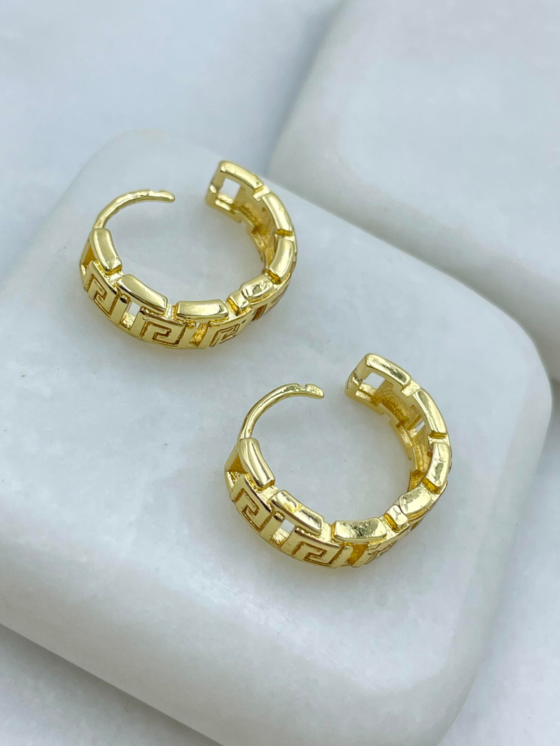 Altın Kaplama Etnik Model Halka Küpe Gold