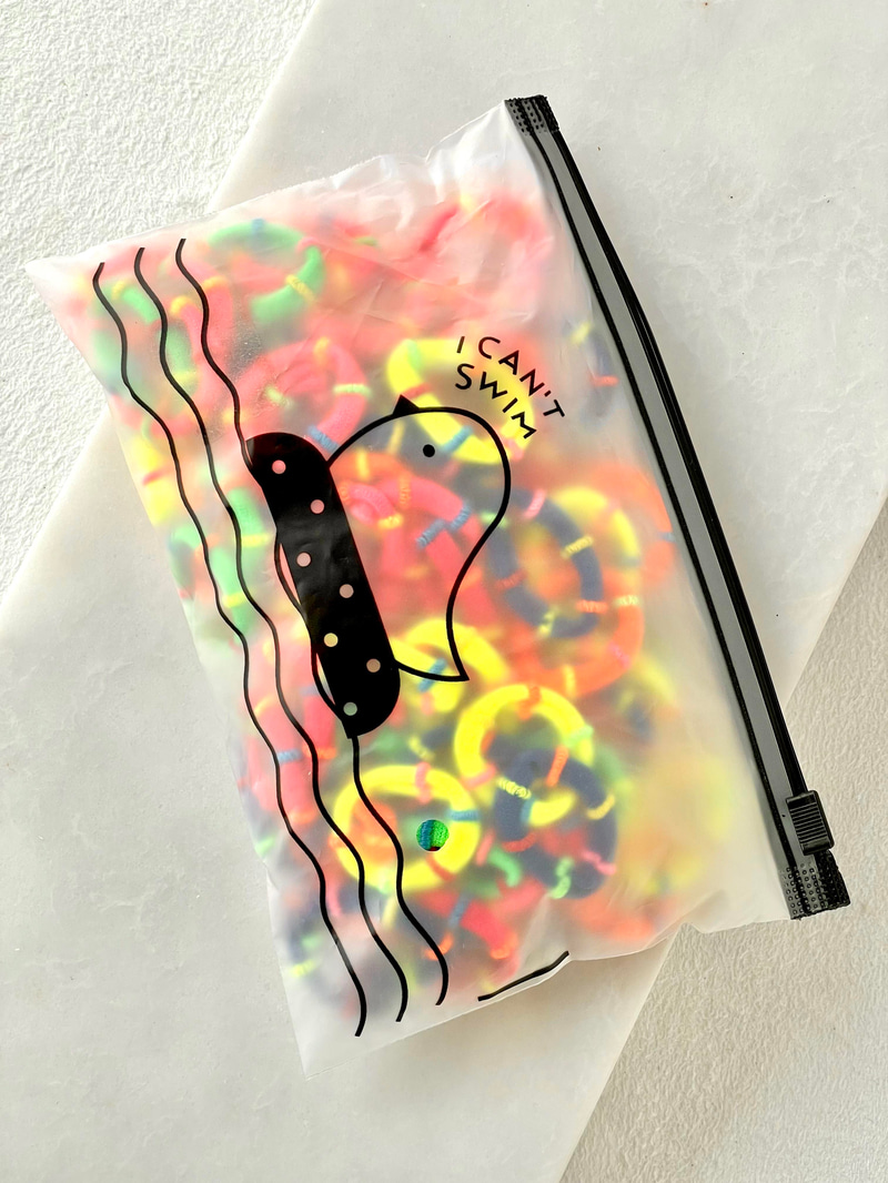 Çantalı Civciv Baskılı Minik Neon Renkli Lastik Toka