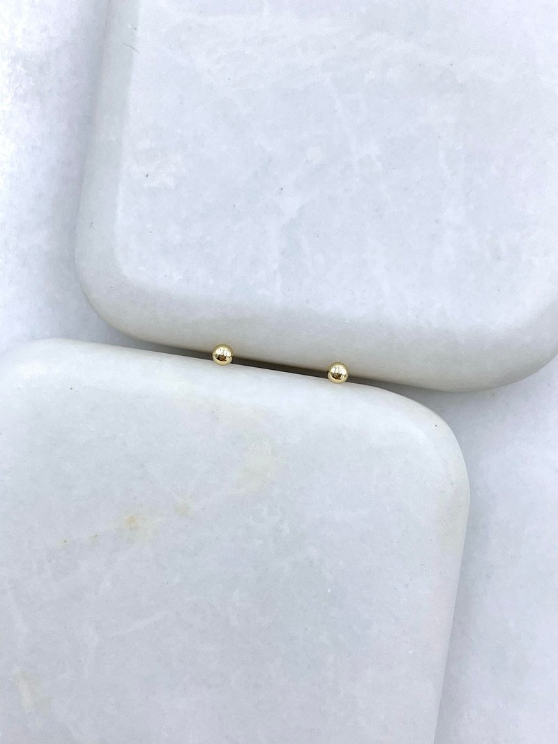Özel Seri Minik Topçuk Küpe 0.2 mm Gold