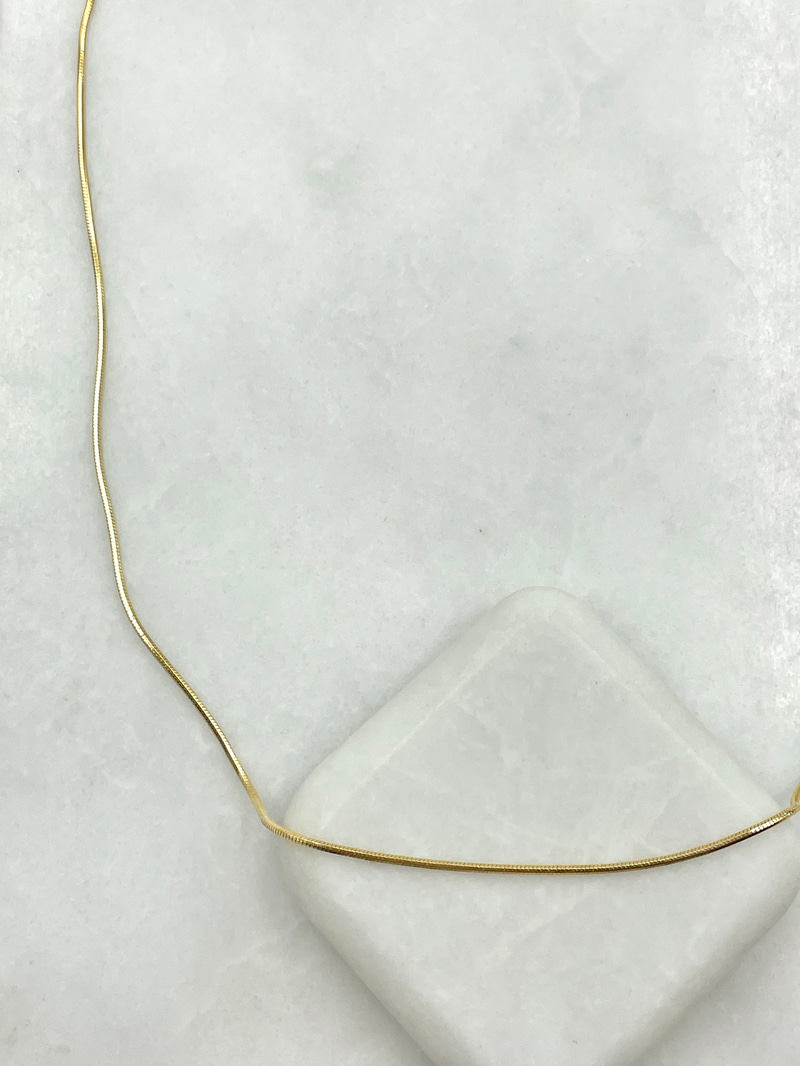 Özel Seri Minimal Küp Yılan Zincir Kolye 50 cm Gold