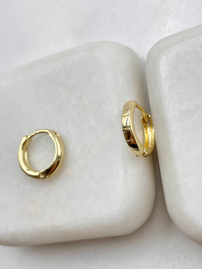 Özel Seri Kare Yansımalı Halka Küpe Gold