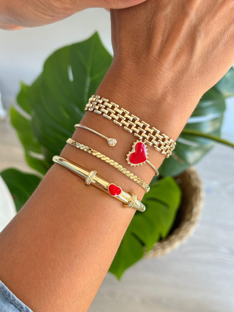 Altın Kaplama Sarmal Basic Zincir Bileklik Gold
