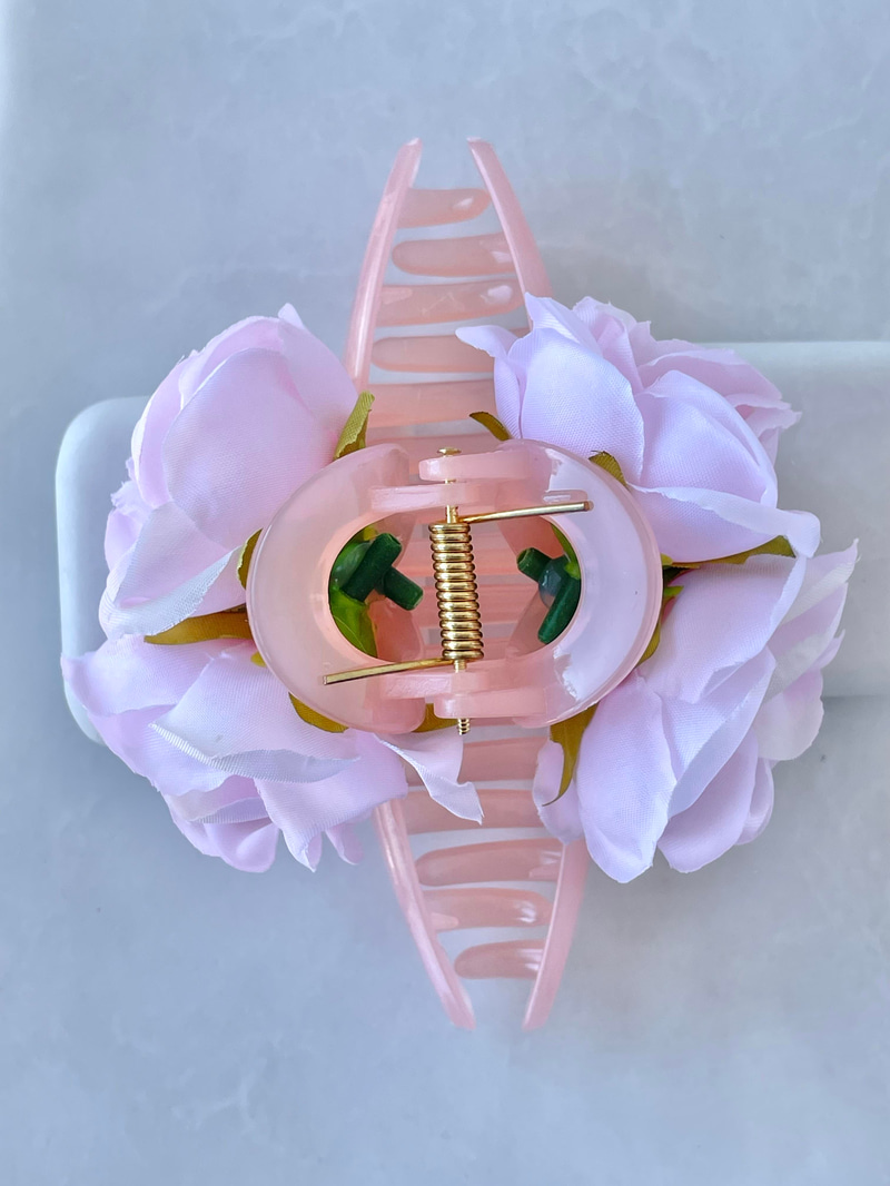 İkili Gül Mandal Toka Toz Pembe